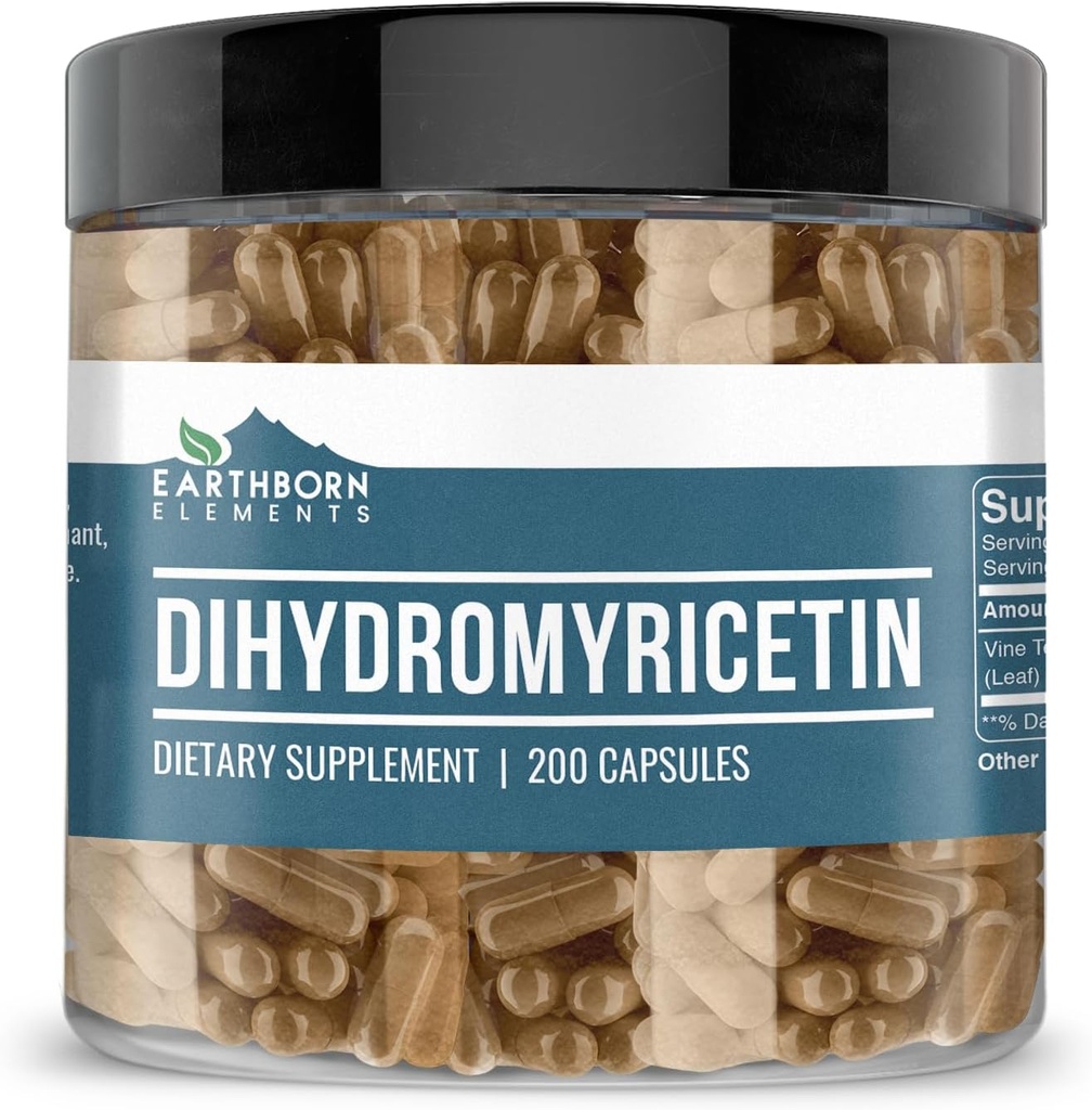Earthborn Elements DHM Dihidrmyricetin 200 Capsules, Pure & Undiled, No Wordss