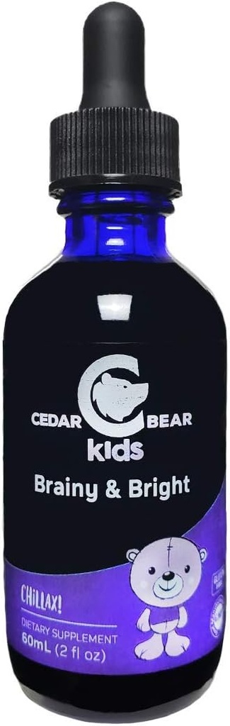 Cedar Bear Brainy & Bright for Kids - Supports Calm and mental Focus 2 FL Oz