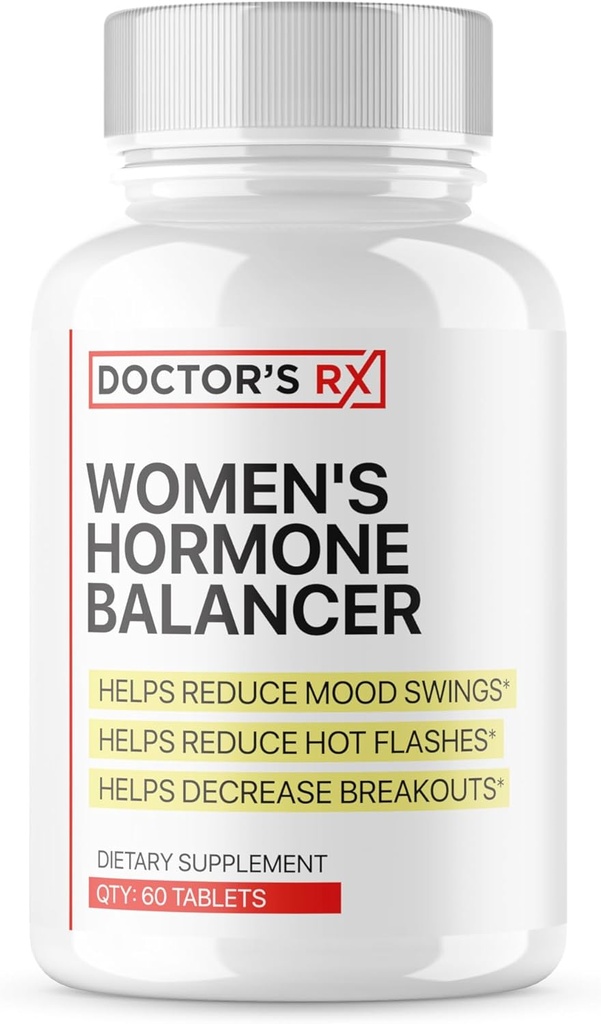 Doktor'un RX | #1 Kadın için Hormon Dengesi | Klinik Olarak PMS, Menopause, Bloating & Fatigue | Ultra Strength Formula + 14 Malzemeler | 3rd Parti Test Edildi - 60 Capsules
