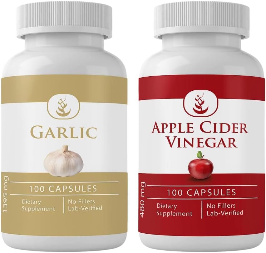 PURE ORIGINAL INGREDIENTSENT & Apple Cider Vinegar Capsule Chart (100 Capsules Her), Hiçbir Katkı veya İndirme, Lab