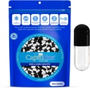 Capsuline Size 4 Empty Gelatin Capsules, Black/Clear - 1000 Count | Gluten Free, Kosher, Non-GMO Certified | Pure Bovine Pill Caps for DIY Supplement Filling