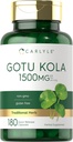Carlyle Gotu Kola Capsules 1500 mg | 180 Count | Non-GMO, Gluten Free | Geleneksel Herb Tür