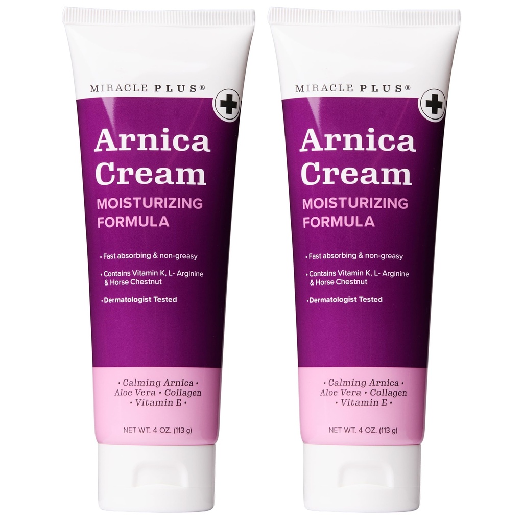 Miracle Plus Arnica Krem Ekstra Kuvvet Bruise Relief Lotion For Bruising And Swelling On Skin | Arnica Gel, Vitamin K Cream, Skin Care | Moisturing Bruise Formula With Horse Chestnut, 2Pack