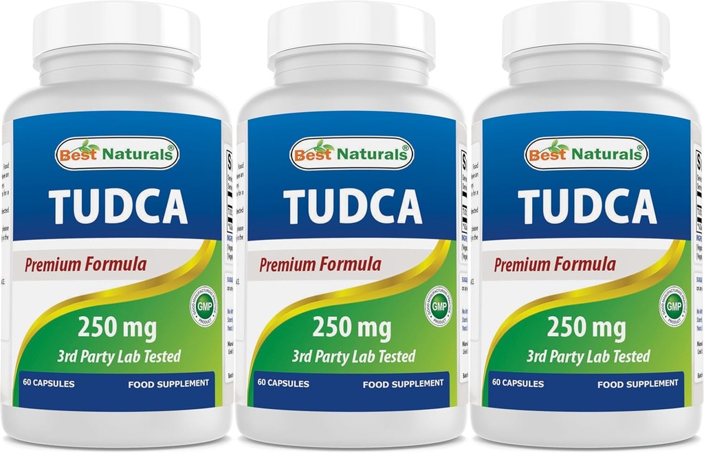 Best Naturals TUDCA 250mg (Tauroursodeoxycholic Acid) - 60 Veg Capsules - 2 Months Supply (60 Count (Pack of 1)) (60 Count (Pack of 3))