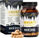 North Spore Immunity Mushroom Extract Supplement Capsules | Organic Turkey Tail, Chaga, Reishi, Maitake, Shiitake Blend | 100% Fruiting Body Extracts - 120 ct