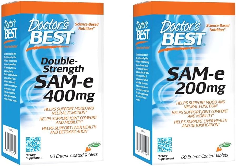 Doktor'un BEST SAM-e 400 mg, Vegan, Gluten Free, Soy Free, Mood ve Ortak Destek, 60 Temalı Kaplama ve SAM-e Mood & Ortak Destek & Liver Health (Pharmaceutical Grade/Non-GMO/Gluten Free, Soy Free, Mood and Common Support, 60 Enteric Above & SAM-e Mood & Common Support & Liver Health)