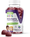 Viteey Sambucus Elderberry Gummies for Kids Immune Support Supplements with Vitamin D3 & Vitamin C 3-1 Immune ATM - Vegetarian, Gelatin Free, Gluten Free, GMO Free - Tasty Chewable Berry Flavored