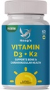 D3 Tamam Bone ve Heart Health Non-GMO Formula 5000 IU D3 & 100 mcg C2 MK-7 Swallow Vitamin D & K Kompleksi, 60 Tabletler