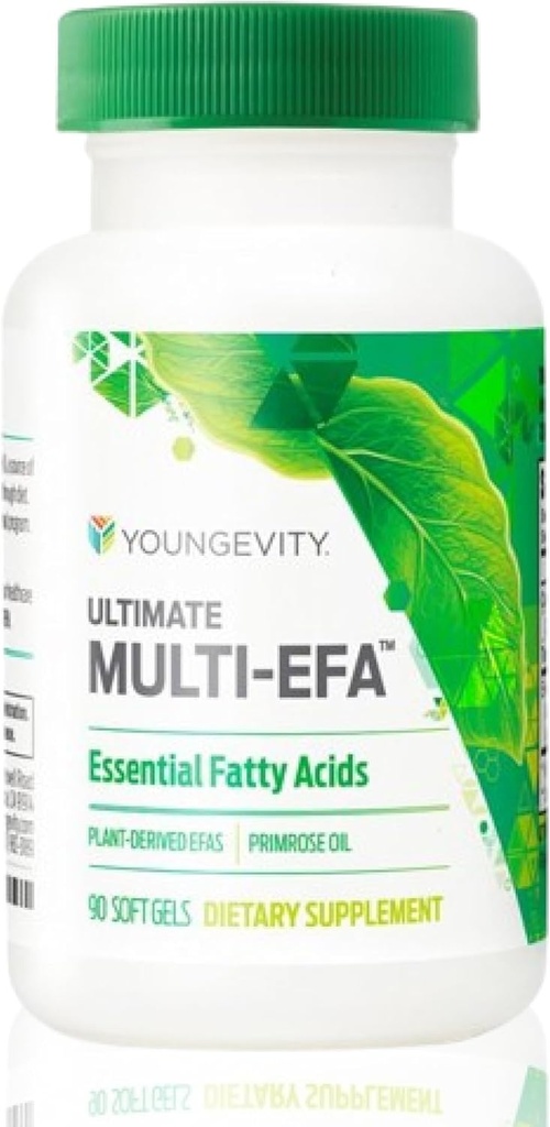 Youngevity Ultimate Multi-EFATM - Plant Based EFA Supplement - No Fish - Small Softgel for Yetişkinler and Children, Evening Primrose - 90 Softgels (Pack of 1)