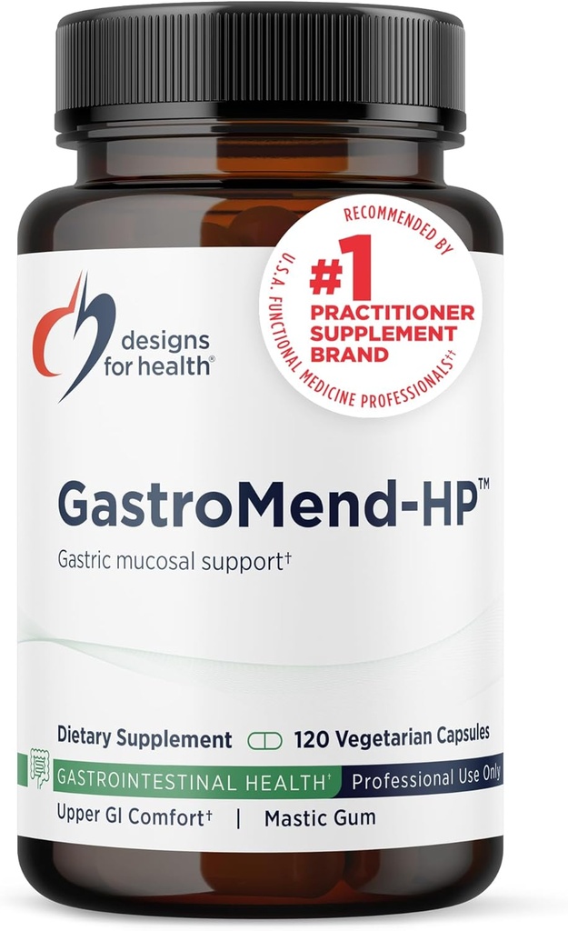 Σχέδια για την υγεία GastroMend HP - Συμπληρώματα για την υγεία Gut Mucosa Υποστήριξη με μαστίχα + DGL Licorice + 'Vitamin U' - Μπορεί να βοηθήσει Occasional Bloating ή Upset Στομάχι - Vegan (120 κάψουλες)