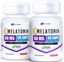 HealthFare Melatonin 60 mg | 2 Paket | 90 Veg Capsules Her | Yüksek Lisans Formula | Vejetaryen, Non-GMO, Gluten-Free | Made in the USA