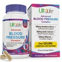 ULTALIFE Kan Baskı Supplements - Gelişmiş Kan Baskı Kompleksi - Hawthorn Berry, Hibiscus,,, Forskolin - 14 Vitamin & Herbs, Veggie Capsules'te 30 Günlük Tedarik