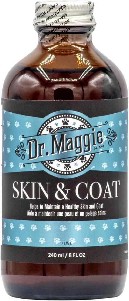 Dr. Maggie Skin ve Coat | Omega 3 Supplement with Fish Oil, Flax, and Olive Oil | 240 ml