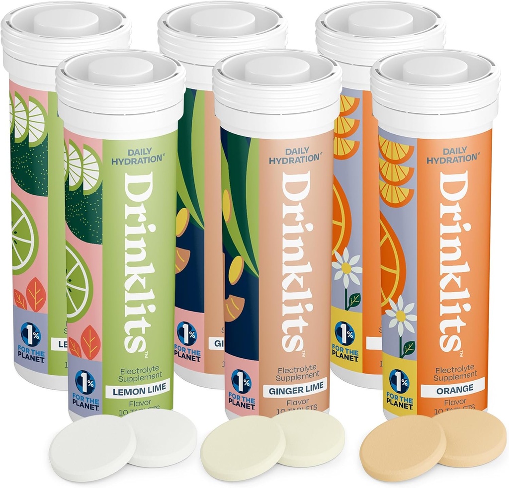 Drinklits Hydration Tablets Variety Pack (6) Tube Bundle 
