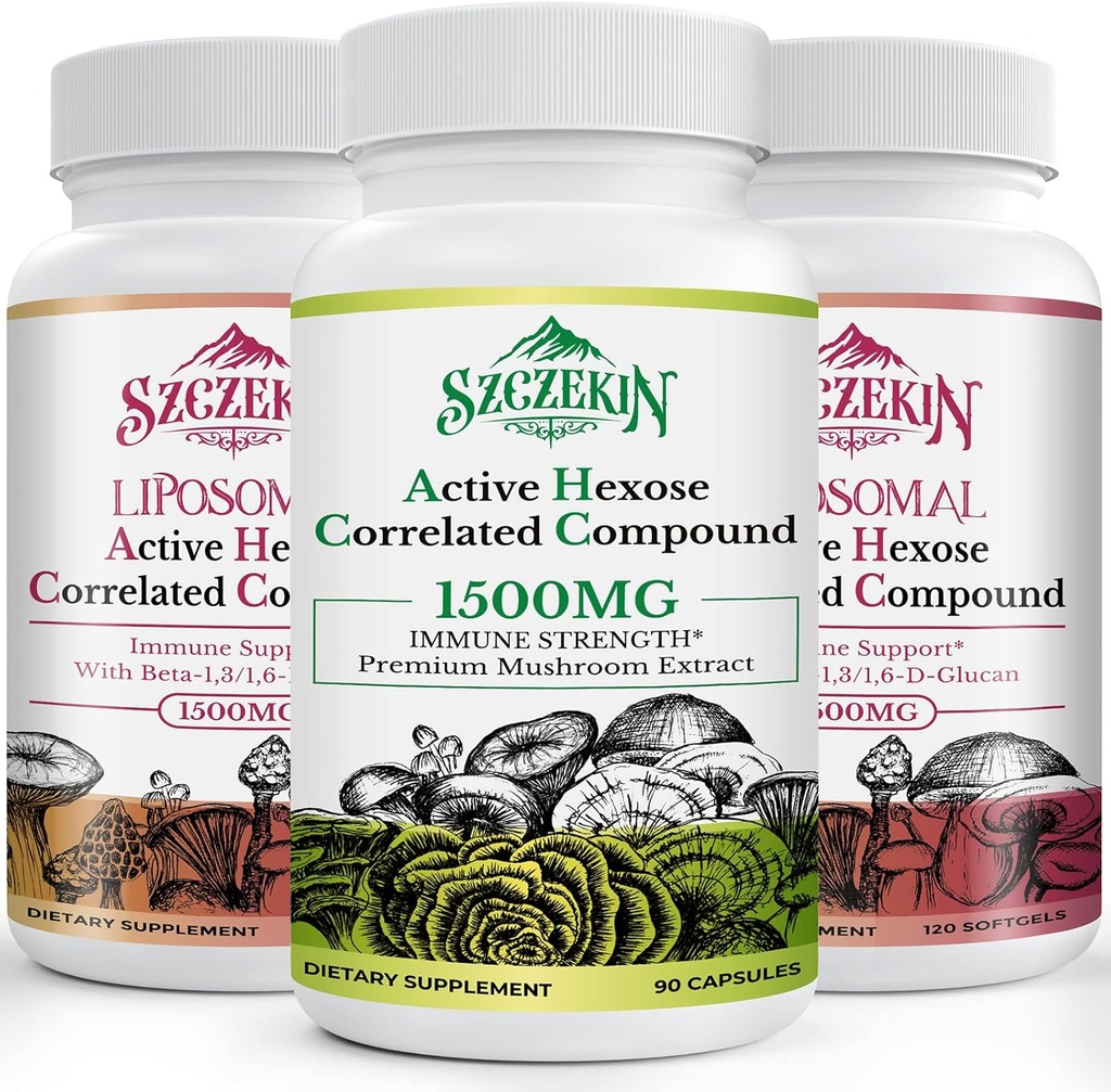Active Hexose Correlated Compound 1500 mg Supplement 90 Capsules Bundle with 1500mg Liposomal Active Hexose Correlated Supplement 240 SoftGels