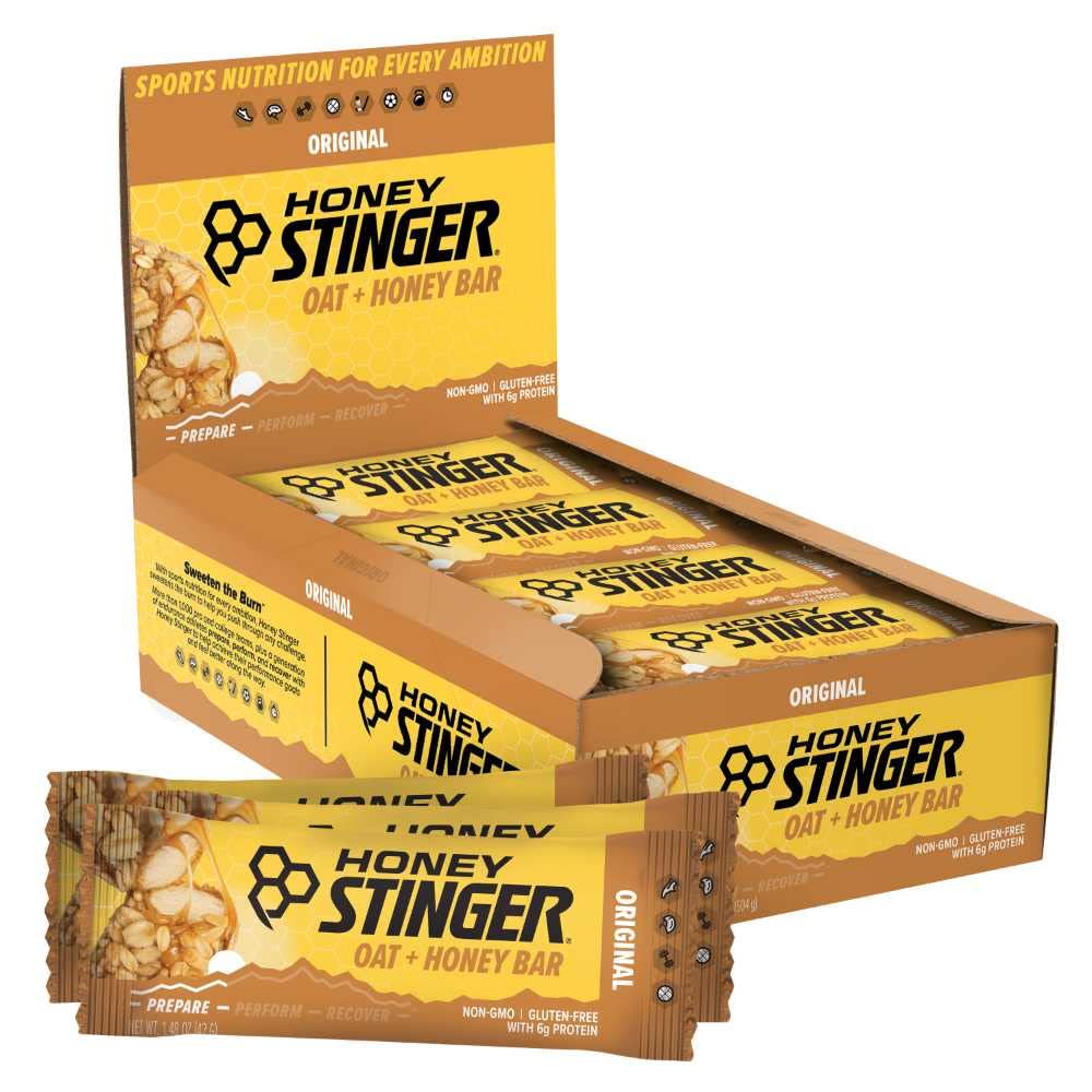Honey Stinger Oat + Honey Bar, Original, Enerji Egzersiz, Endurance ve Performans, Spor Beslenme Snack Bar, Pre-Workout, Protein, Gluten Free, Box of 12