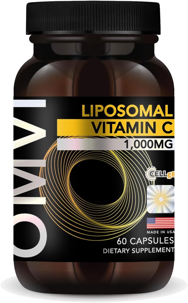 Omvi Formulas, Liposomal Vitamin C 1.000mg, Υψηλής Απορρόφησης Ασκορβικό οξύ, Αντιοξειδωτικό συμπλήρωμα, Υποστηρίζει ανοσοποιητικό σύστημα & αναμνηστικό κολλαγόνο, Vegan, Χωρίς γλουτένη, 60 κάψουλες, 30 Serving, Made in USA
