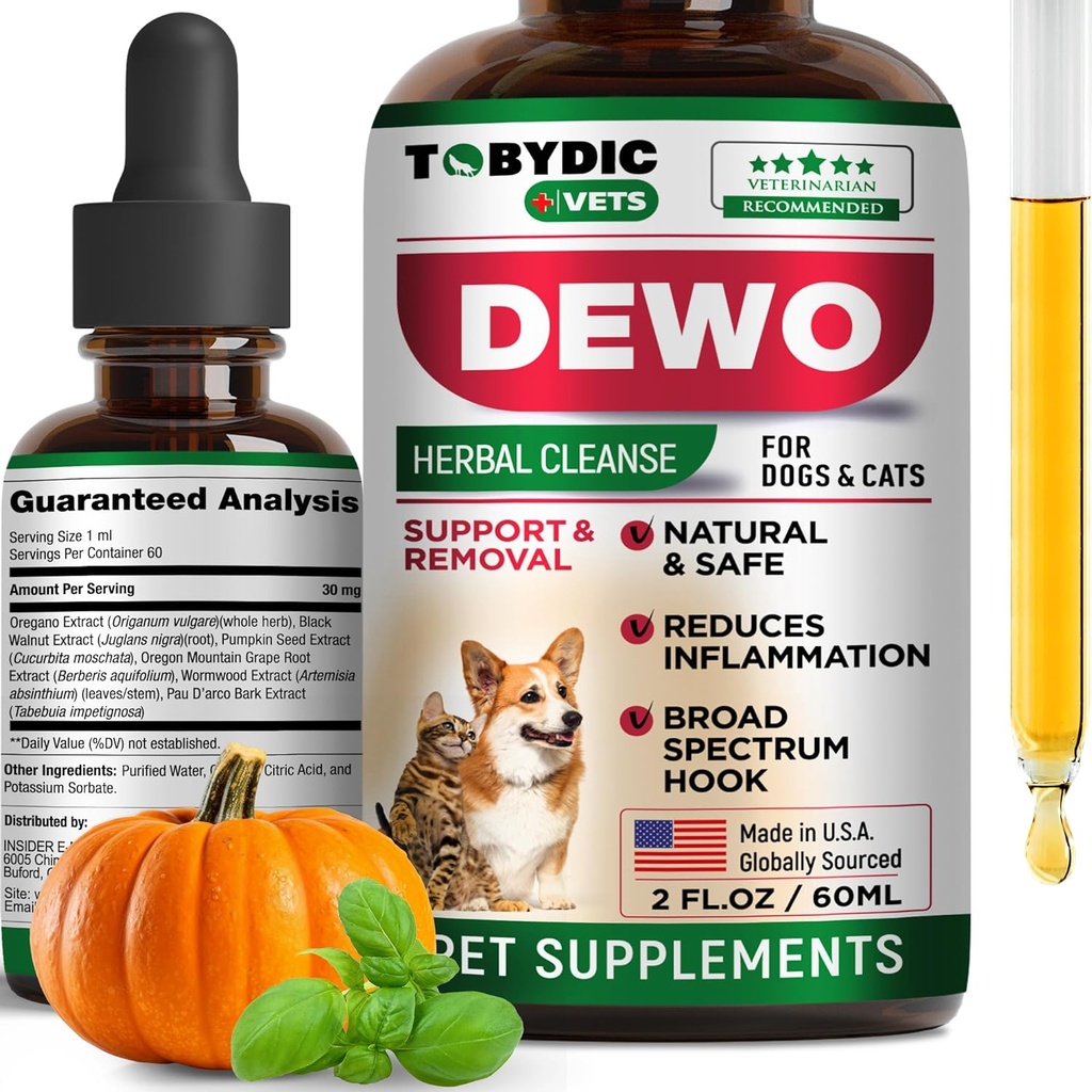 Cats & Köpekler Natural Broad Spectrum Intestinal Defense & Digestive Liquid Herbal Support - Gut Health - Supplement Drops ABD'de (Herbal Cleanse 2 oz)
