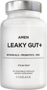 Amen Leaky Gut Supplement - Προηγμένη Φόρμουλα με Βιοδιαθέσιμη L Γλουταμίνη, Ψευδάργυρος, Κουρκουμάς, DGL Licorice Root - Marshmallow Root - Προβιοτικά & Ζυμωμένα Πρεβιοτικά - Vegan, Μη ΓΤΟ - 90 Κάψουλες
