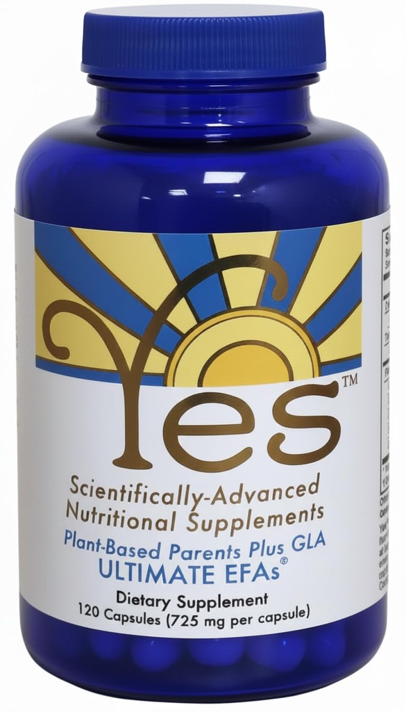 YES Plant-Based Omega 3-6-9 – Burpless Fish Oil Alternative with Flax, Evening Primrose (GLA), Pumpkin, Sunflower & Coconut Oil – Heart, Skin, Eye & Immune Support – 120 Capsules