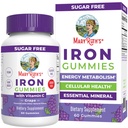MaryRuth Organics Iron Gummies for 14+ with Vitamin C for Abpole | Sugar Free | Gummy Iron Supplement + VIT C | Enerji Metabolism | Hücre Sağlığı | Immune Support | Vegan | Non-GMO | 60 Kont