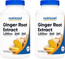 Nutricost Ginger Root Extract 550 mg, 240 Capsules (2 Şişe)