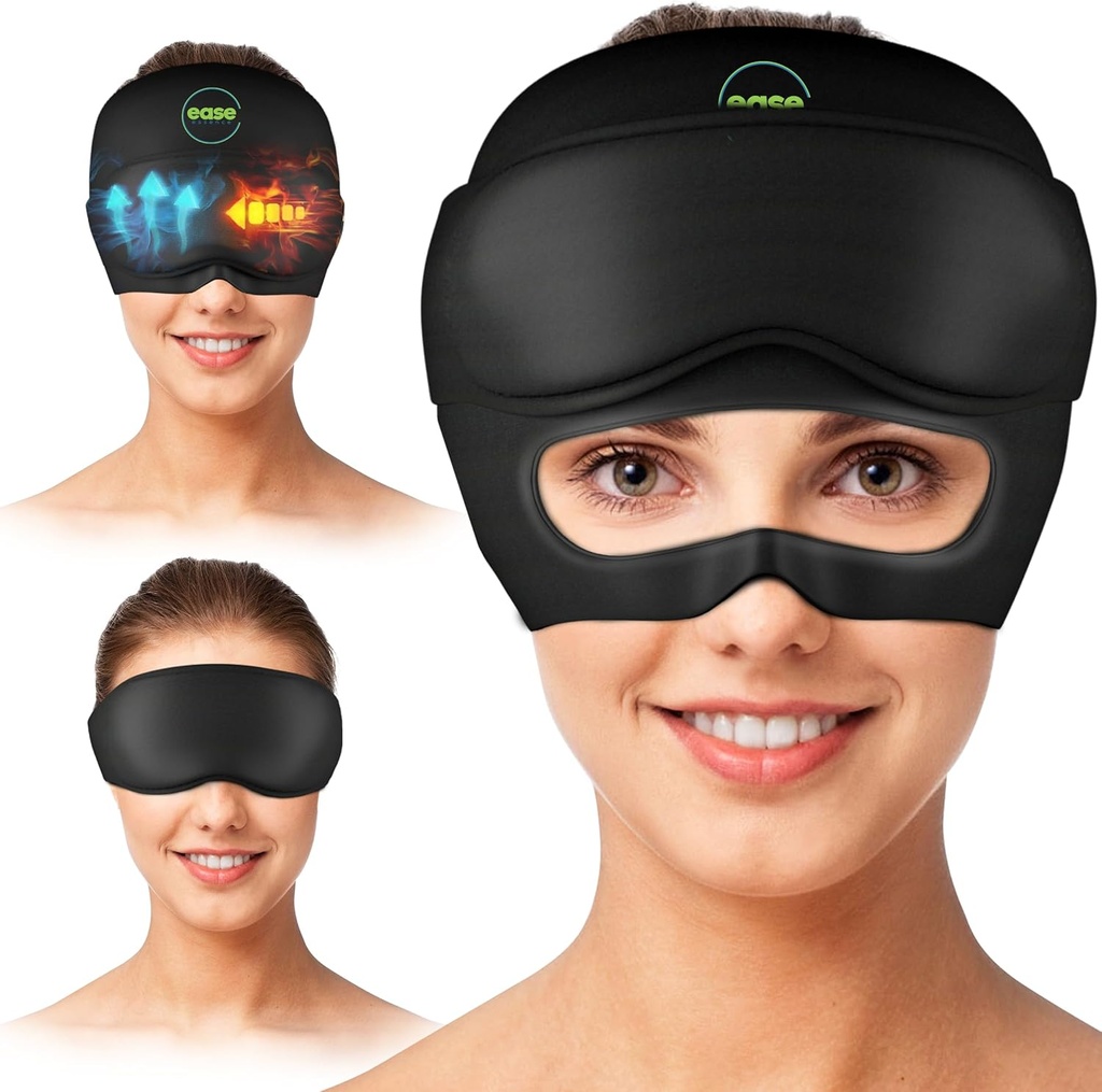 Migraine Relief Cap - 2 in 1 Soothing Headache Relief Cap with Detachable Eye Maske %20 Ekstra Gel - Migraines için Baş Ağrısı - Stres, Gerçme ve Puffy Eyes için Soğuk Buz Kafası