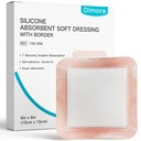 Dimora Silikon Süper Absorbent Yara Elbiseleri - Ultrasorb Polimer ile Korkunç Bantlar,Heavy Exudate Yara Bakımı Pads 6"X 6" 10 Packs