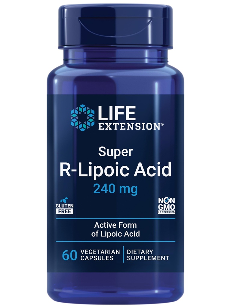 Life Extension Super R-Lipoic Acid – Sağlıklı Aging, oxidative Stress Defense – 240 mg of Active R-Form of R-Lipoic Acid – Gluten-Free – Non-GMO – Vegetarian – 60 Capsules