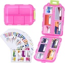 1 Pack 10 GRIDS Travel Pill Organizer Box with 189 Etiketler - Travel Medicine Case Kit - Pocket Daily Eczane Konteyner - Seyahat İlaçları Fish Oil Vitamin Supplement Storage