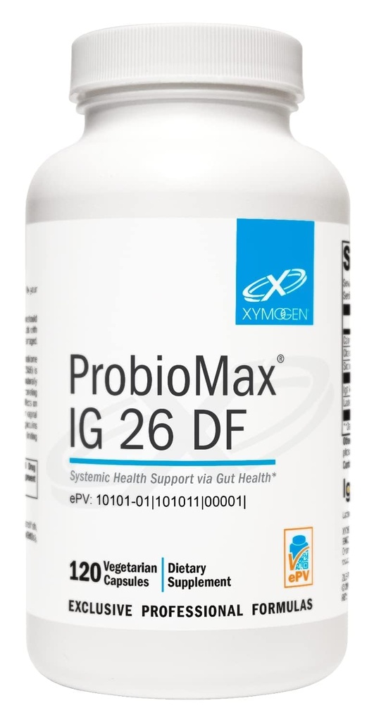 XYMOGEN ProbioMax IG 26 - Bacillus coagulans Spore Based Probiotic, Immunoglobulins + IgY Max Hyperimunized Egg - Προάγει την Ανοσοποιητική & Εντερική Υγεία - Πρώην ProbioMax IG 26 DF (120 Κάψουλες)