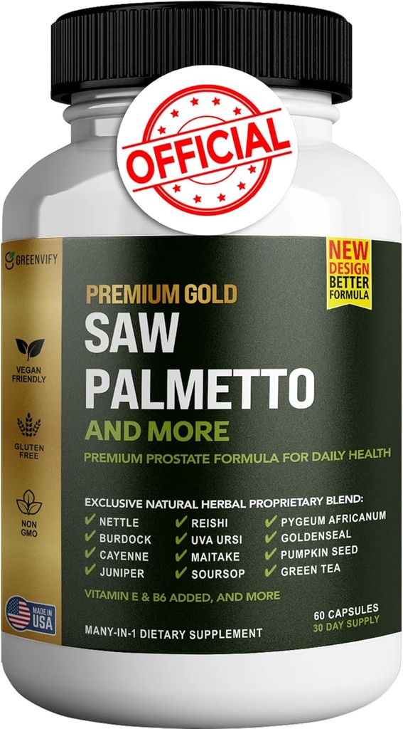 Erkekler Prostate Supplement için Palmetto'yu ele alalım | Erkeklerin Sağlığı | Potent Saw Palmetto for +1, Urinary and Prostate Health (60, Men)