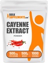 BulkSupplements.com Cayenne Pepper Extract Toz - Capsaicin Supplement, Capsicum Extract - 500 mg of Cayenne Supplement - Gluten Free (500 Grams - 1.1 lbs)