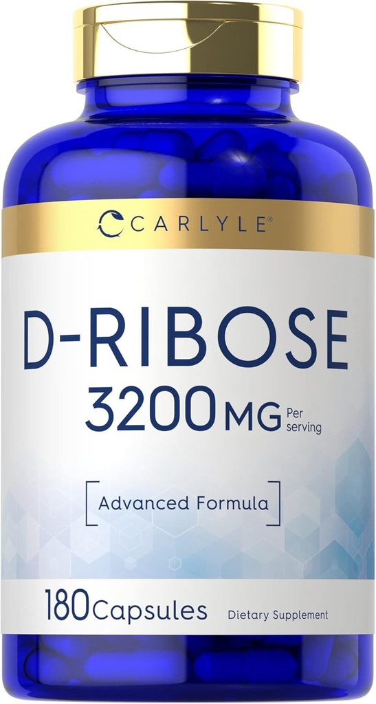 Carlyle D-Ribose Capsules | 3200 mg | 180 Pills | Gelişmiş Formula | Non-GMO, Gluten Free Supplement Supplement