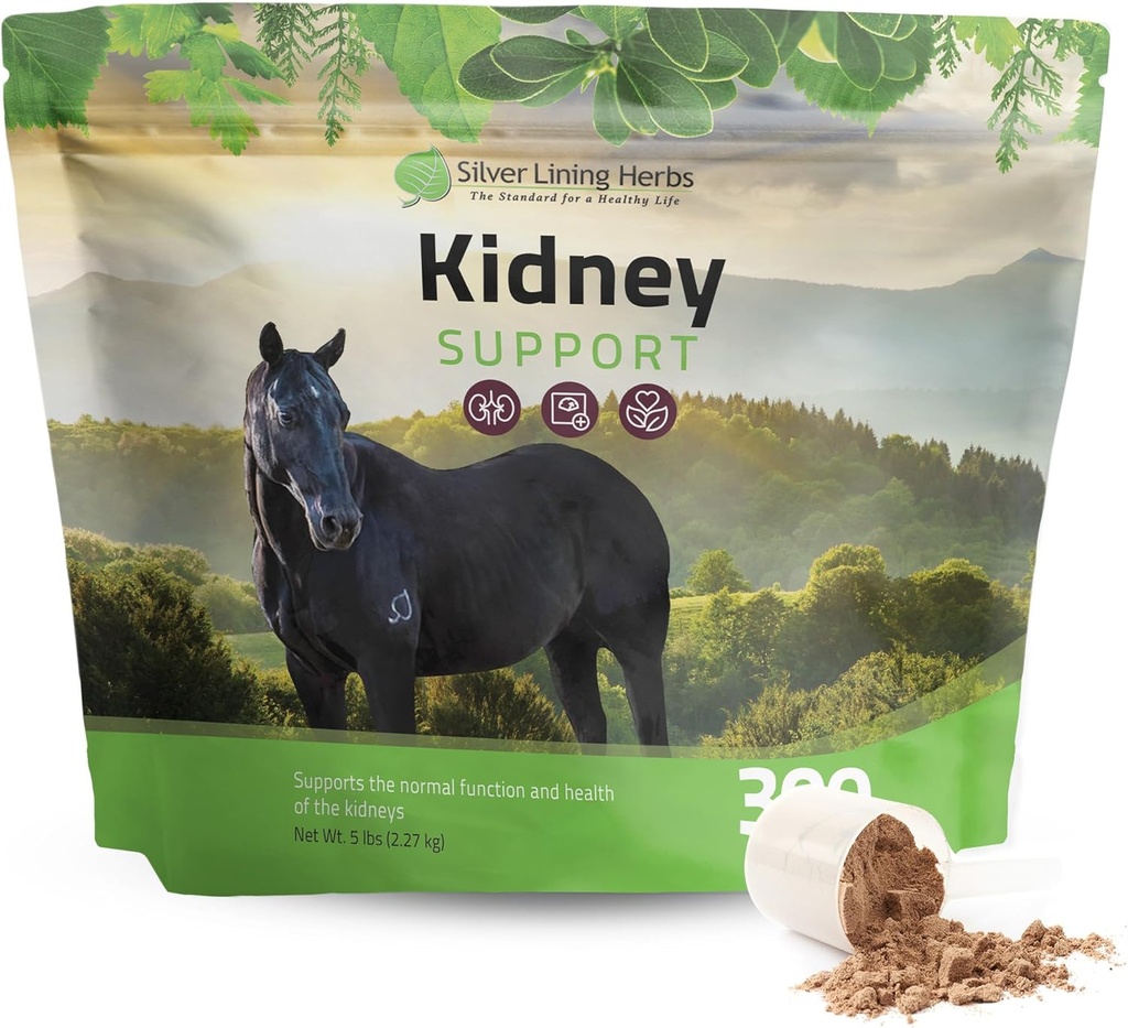 Silver Lining Herbs Kidney Support Supplement for Horses - Horse Supplements for Kidney Health and Bladder Support - Complete with Chamomile, Jun, Juniper Berry, and More - 5 lb (300 Hizmet)