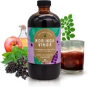 VINGA Organic Elderberry & Holy Basil Moringa Infüzyon – Daily Herbal Tonic with Apple Cider Vinegar, Ginger, Hibiscus, Honey | Supports Immune & Wellness | Non-GMO, 16 ozz