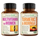 Vimerson Health Women's Multivitamin & Turmeric Moringa Supplement for Immune Support, Energy, Mood, Hair, Skin, Nails, Joints and Digestion.