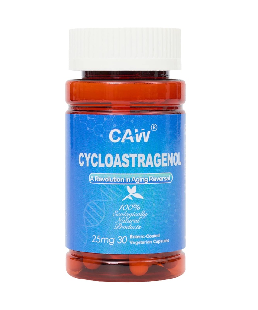 CAW Hypersorption Cycloastragenol 25Mg | Telomere Support Anti-Aging | Cell Health Immune Booster DNA Repair | 30 Enteric-Coated Capsules (1 Bottle)