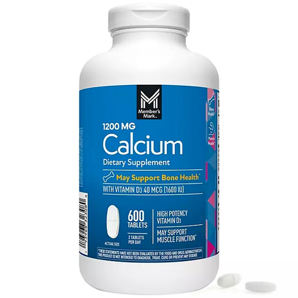 Üyeleri Markuba D3 Tabletleri, 600 ct. - Kemik ve Kas Sağlığı - Yüksek Potencydis 1200 mg & Vitamin D3 40 mcg