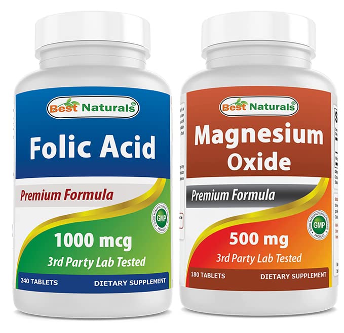En İyi Doğal Folic Asit 1000 mcg & Hoffman Magnezyum 500 mg
