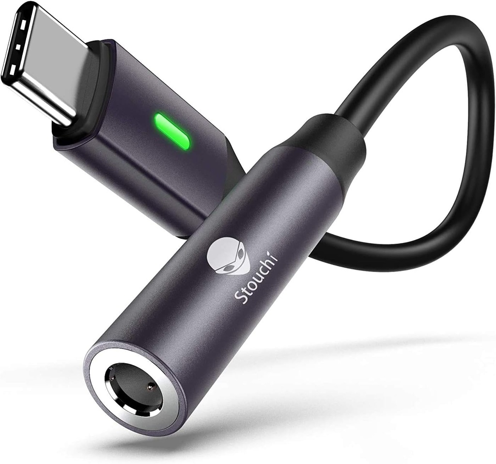 Σταχτοπούζι USB C σε 3,5mm Προσαρμογέας Dongle, USB C σε 3,5mm Βαλές ακουστικών Hi-Fi DAC Συμβατό με το iPhone 15 Pixel 8 7/6a/6/5, iPad Mini 6, Samsung Galaxy S22/S21/S20 Plus Ultra, Note 20/10- Γκρι