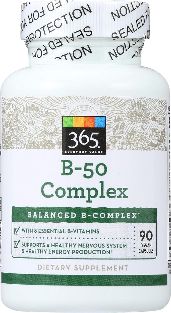 365 by Whole Foods Market, B – 50 Kompleksi, 90 ct, Ambalaj Vary