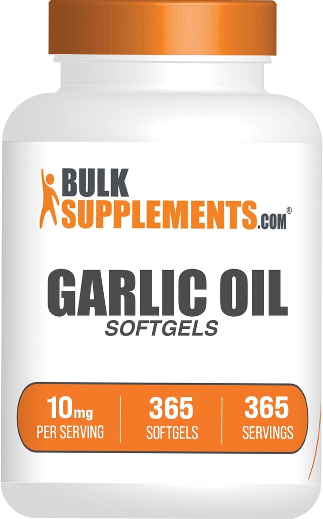 BulkSupplements.com Oil Oil Softgels - Aged Garlic Supplement, Odorless - Gluten Free, 1 Softgel per Service (10 mg), 365 Kont (Paket 1)