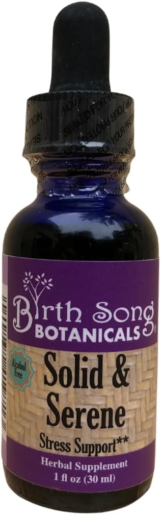 Doğum Song Botanicals Solid & Serene Herbal Stres ve Mood Destek Tincture – Chamomile, Passionflower, Valerian Liquid Drops for Stress Support – Non-Habit Form Natural Supplement