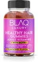 Blaq Luxury Biotin Gummies - Saç Büyüme Vitaminleri Hizmet başına 5000mcg Biotin ile | Vitaminler B12, B6, Folic Asit, Iodine, çinko | Saç Büyümesi | Kadınlar ve Erkekler için | 1 Ay Supply