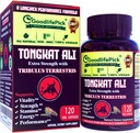 Ekstra Güçlü Tongkat Ali, Tribulus Terrestris ile. Güçlü (100:1) Longjack/Tongkat Ali Çeviri. 120 Veg Capsules Tongkat Ali for Men.All Natural, Non-GMO,Vegan, No Stearate, No Rice Toz Toz Toz