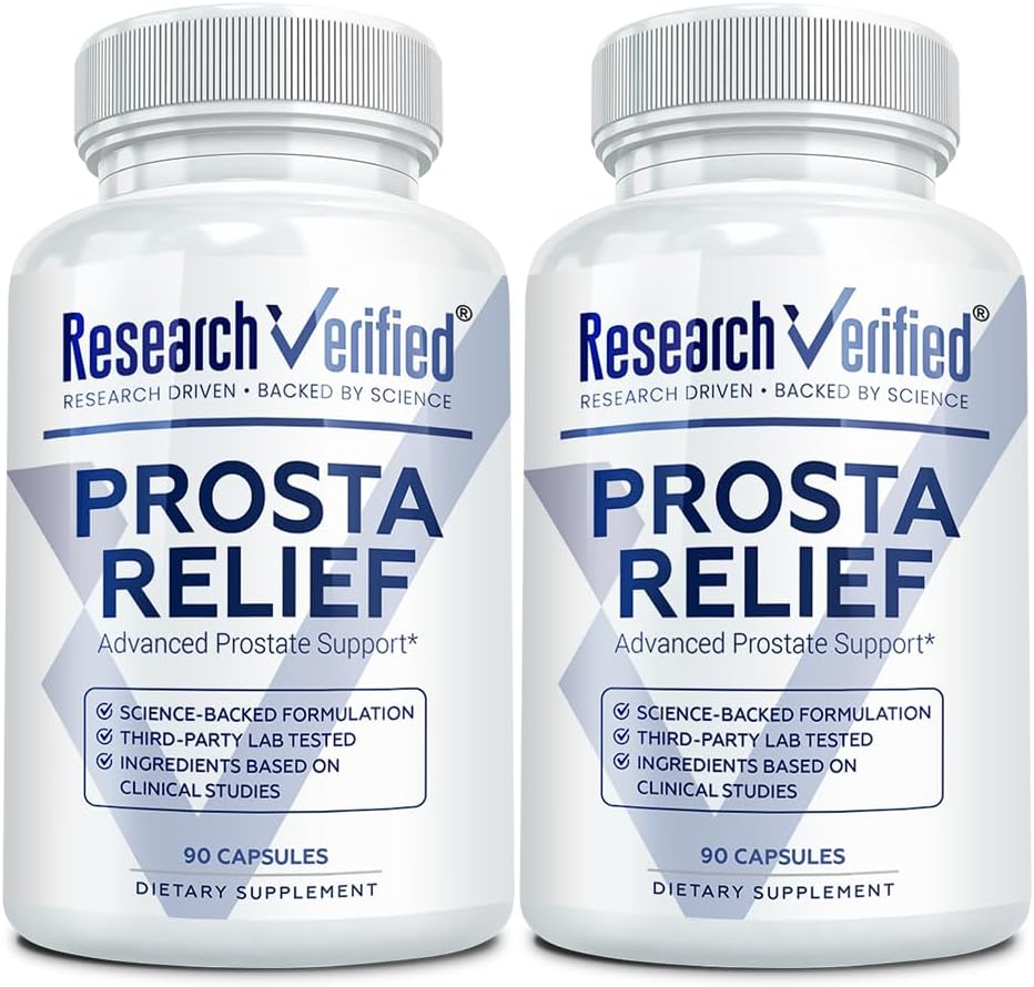 Araştırma Gerçekleştirilmiş® Prosta Relief - Saw Palmetto ve Bioperine® - Prostate Health; Bladder & Urinary Health, Drive ve Performans; Pure Natural, 90 Capsules (Pack of 2)