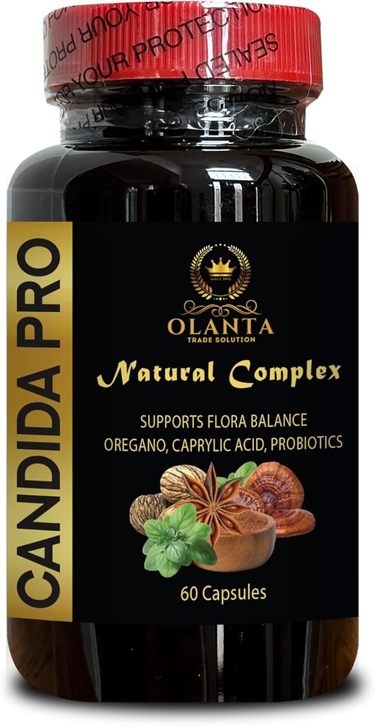 Digestive Enzyme Supplement Candida PRO Complex, Candida Cleanse Organic, Υποστήριξη Ισορροπημένα επίπεδα Χλωρίδας και Digestive Health, Aloe Vera, Arabinogalactan, Σπόροι γλυκάνισου - 1 φιάλη
