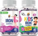 Çocuklar ve Yetişkinler için SUN Iron Gummies - Oda başına C vitamini ile Demir Vitaminleri - Immune Support Red Blood Hücre Prodüksiyonu için Demir Chewable Fruit Gummy