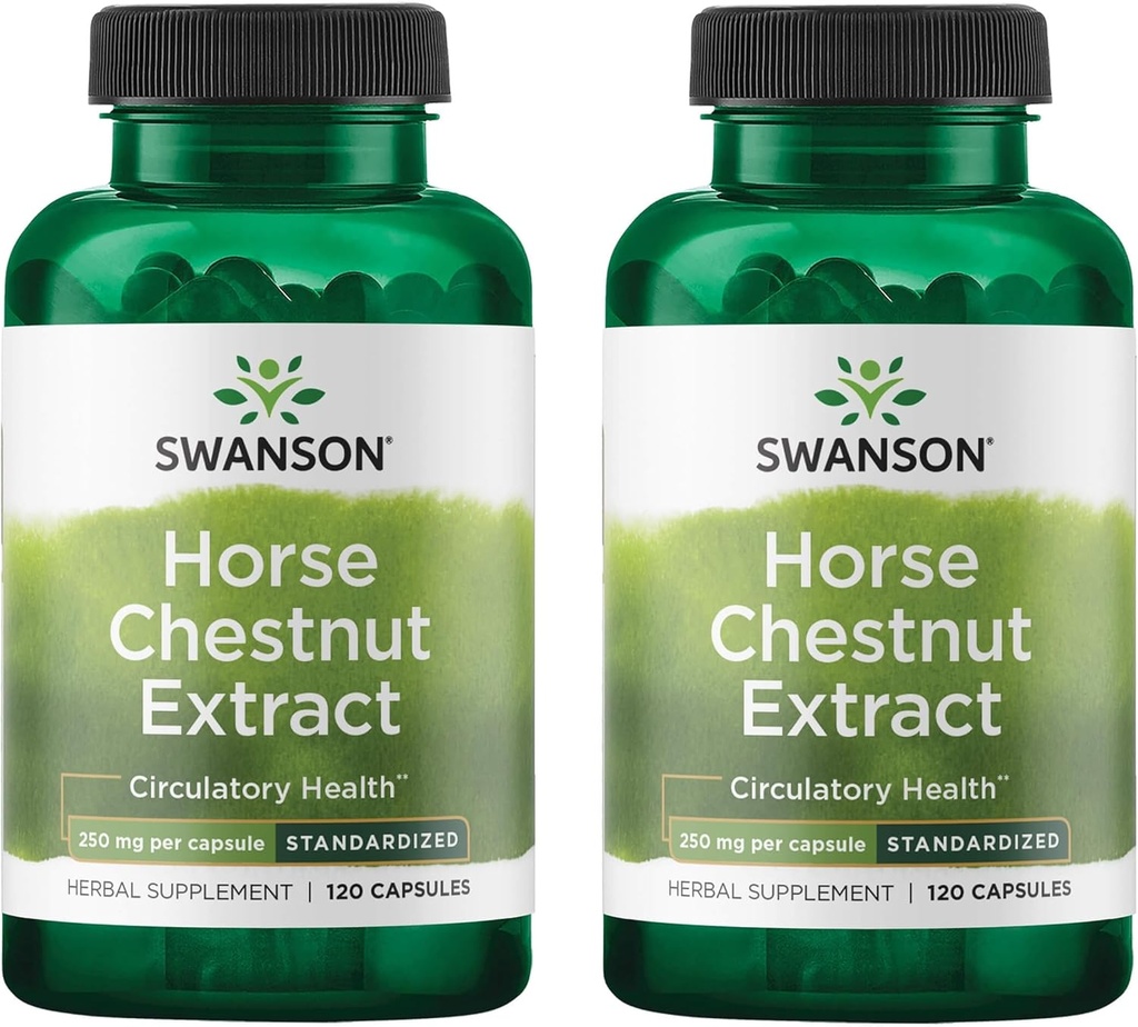 Swanson Horse Chestnut 22% Aescin (Standartized) 250 Milligrams 120 Capsules (2 Pack)